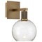 Access Lighting Port Nine Burgundy, Burgundy LED Wall Sconce, Antique Brushed Brass Finish, Seeded Glass 63145LEDD-ABB/SDG - alternate 1